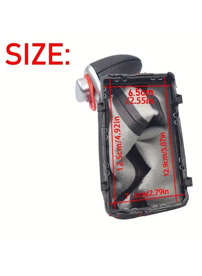 Black Leather Red Line Manual Gear Shift Knob For Audi A3 A4 A5 A6 Q5 B8 C6 - Image 2